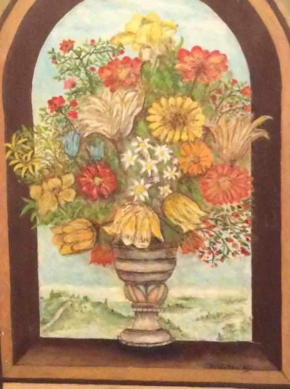 Pot met bloemen - olieverf op paneel - gesigneerd kopen? Bied vanaf 1!