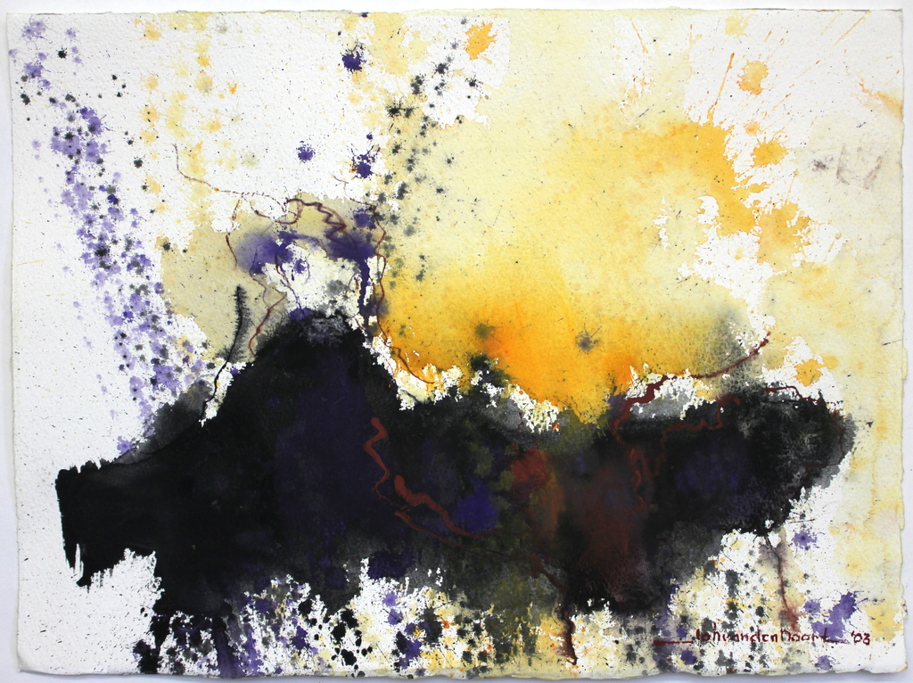 Johann van den Noort, "Onder water Impressie", gouache verkocht voor € 100!