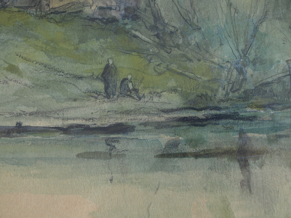 Antoon Markus : Aquarel en pastel – Populieren - gesigneerd & ingelijst – 1908 kopen? Bied vanaf 75!