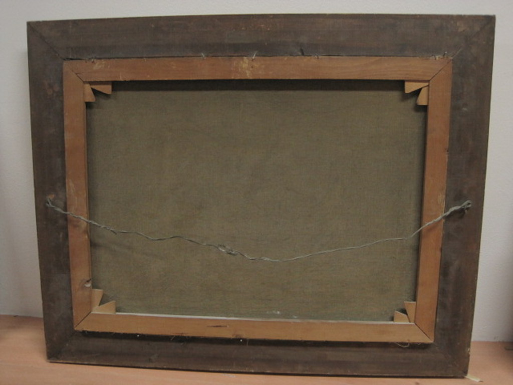 draagt signatuur van W.C. Nakken - groot olieverf/doek "Hooiboeren"  kopen? Bied vanaf 1!