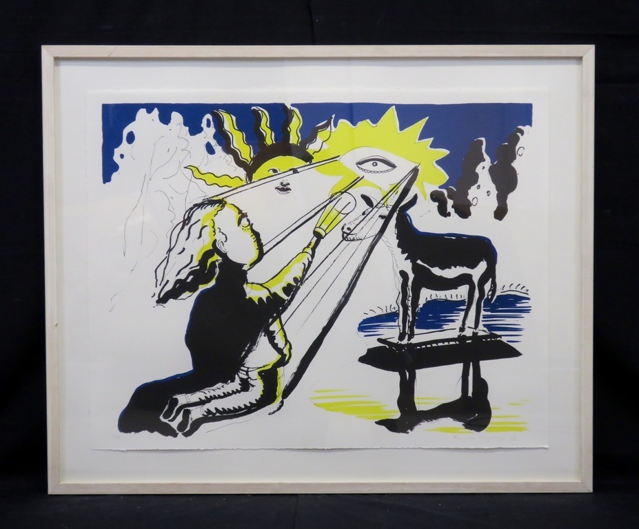 Rinke Nijburg: Litho, Hert van Hubertus - Ingelijst kopen? Bied vanaf 20!