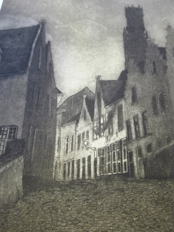 Omer Coppens (1864-1924), ets, Rue a Bruges kopen? Bied vanaf 15!