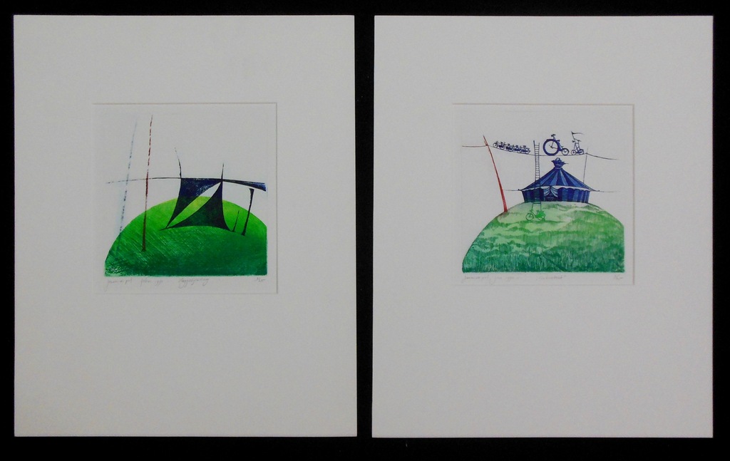 Jos van de Pol: Lot met 2 etsen, Cirkustent en Vlaggetjesdag kopen? Bied vanaf 20!