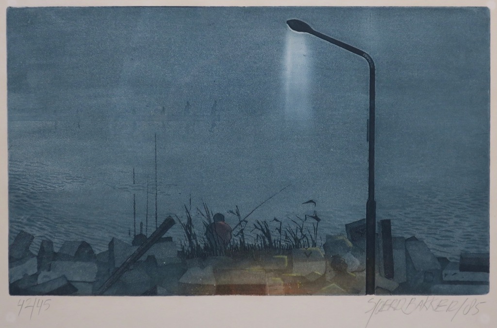 Sjoerd Bakker: Ets, Hengelaar - Ingelijst kopen? Bied vanaf 1!