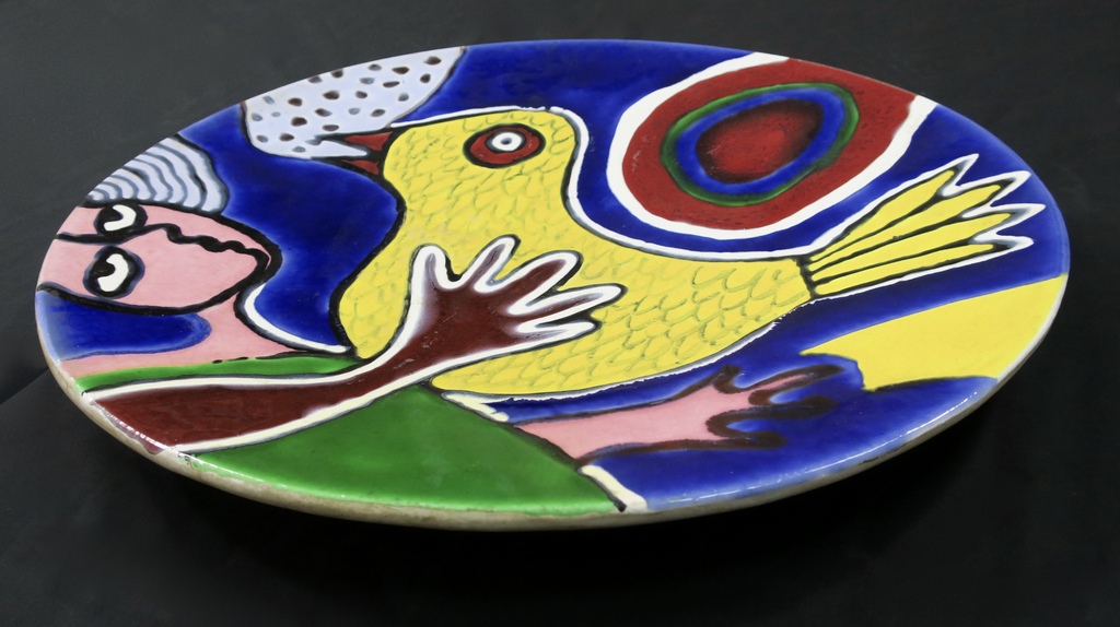 Corneille: Keramiek sierbord, Zonder titel (Groot) kopen? Bied vanaf 750!