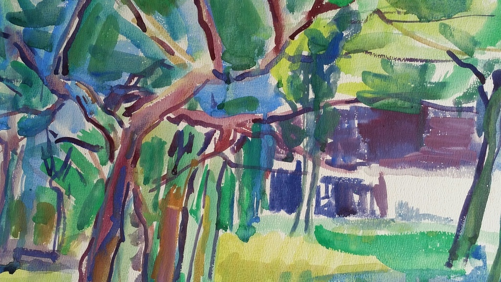 Onbekend, Aquarel, Bosgezicht kopen? Bied vanaf 79!