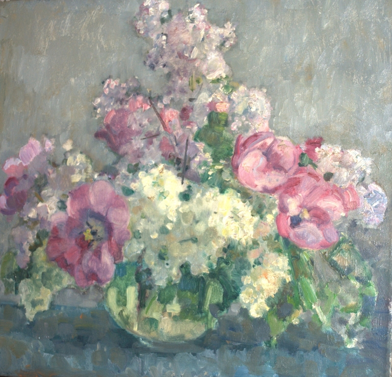 BLOEMEN IN EEN VAAS - OLIEVERF OP DOEK kopen? Bied vanaf 39!