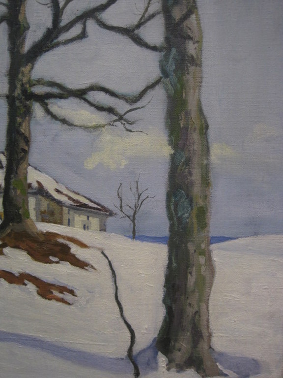 Alexandre Girod 1889-1929 olieverf "Winters landschap" omstreeks 1910 kopen? Bied vanaf 1!
