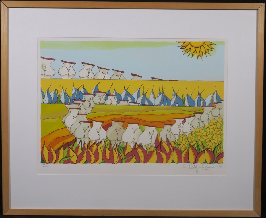 Patty Harpenau: Zeefdruk, Avondvierdaagse - Ingelijst verkocht voor € 35!