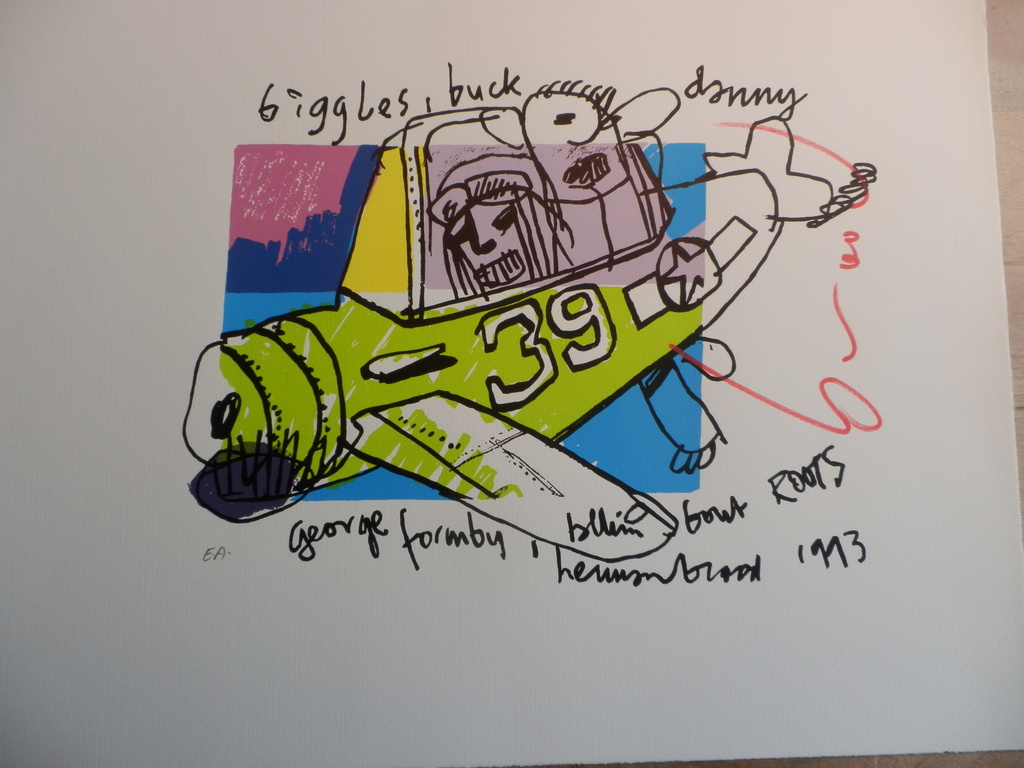 HERMAN BROOD, Gelimiteerde en HANDGESIGNEERDE Zeefdruk  BIGGLES kopen? Bied vanaf 75!