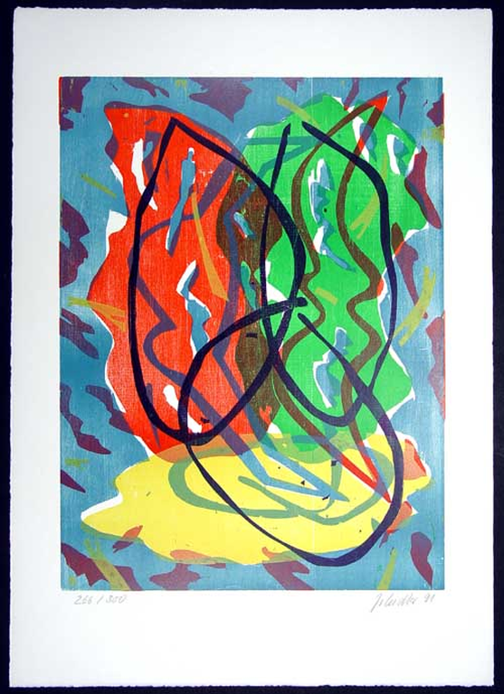 Jürgen Zeidler, houtsnede, Zonder titel, 1991 kopen? Bied vanaf 55!