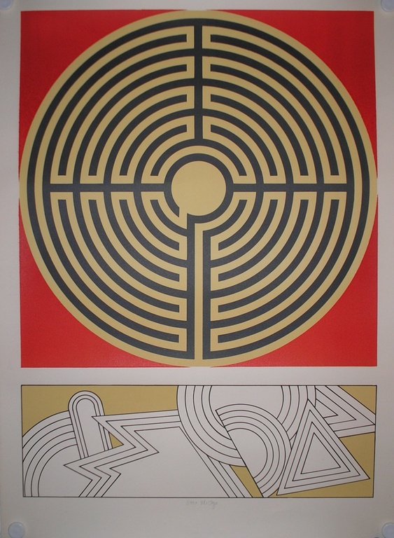 Lucio del Pezzo: "Laborintus" - kleurenlitho op papier kopen? Bied vanaf 40!