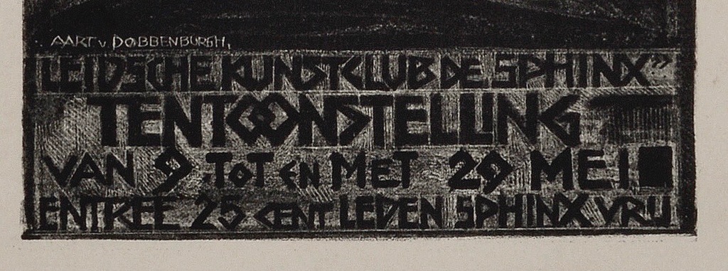 Aart van Dobbenburgh: Litho - De Sphinx in Museum de Lakenhal, Leiden - 1924 kopen? Bied vanaf 55!