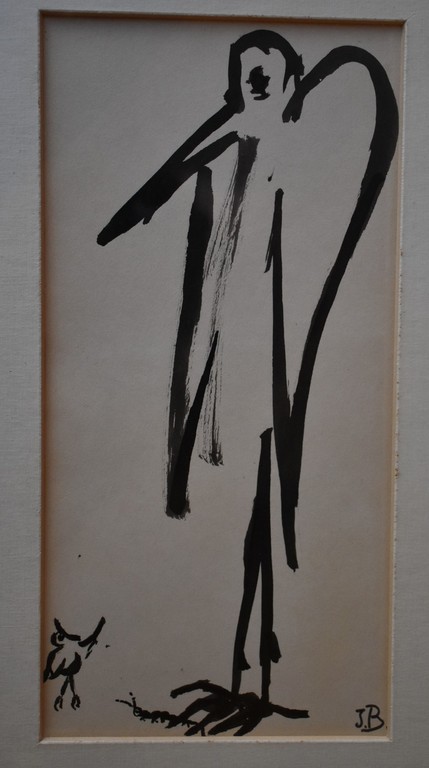Initialen J.B. = Jose' Bastin, Inkttekening,  kopen? Bied vanaf 1!
