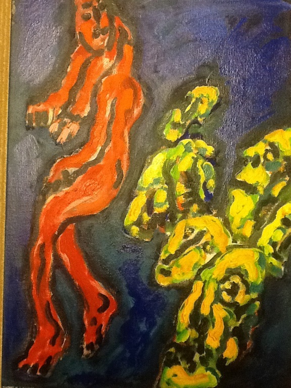 Jan Sierhuis: Olieverf op linnen, Vreemde figuren kopen? Bied vanaf 300!