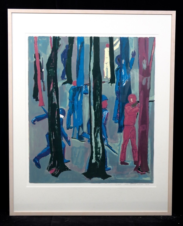 Hans Ebeling Koning: Zeefdruk, Bos L. - Ingelijst (Groot) kopen? Bied vanaf 20!