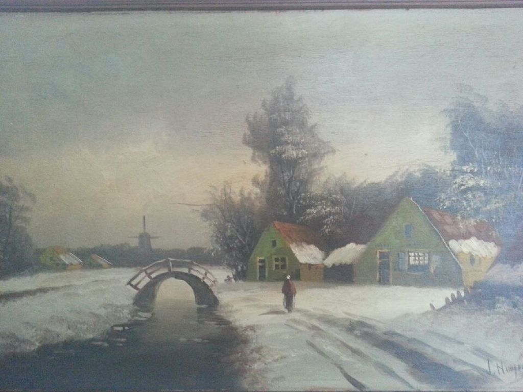 Hollands landschap 1  Onbekende signatuur kopen? Bied vanaf 20!