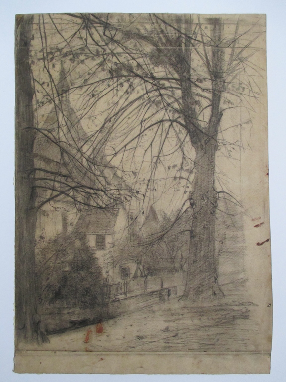 Kees 't Hooft, tekening bomen en kerk kopen? Bied vanaf 1!