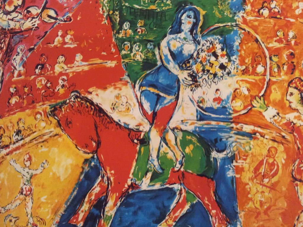 MARC CHAGALL - Kleuren Lithografie - CIRCUS HORSE RIDER '' - Gesigneerd in de Druk - Gelimiteerde OPLAGE 10 / 375 verkocht voor € 125!