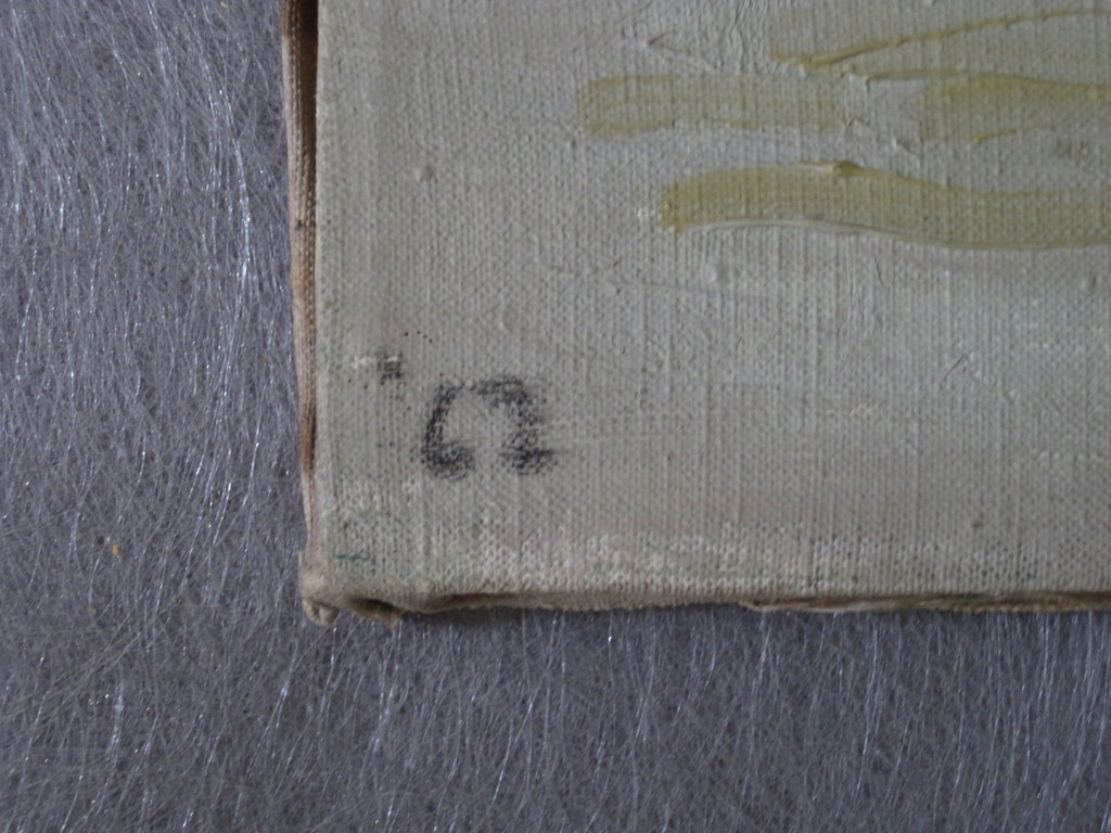 Oud impress. olieverf op doek "Spoorlijn over rivierenlandschap" monogram "AT" kopen? Bied vanaf 1!