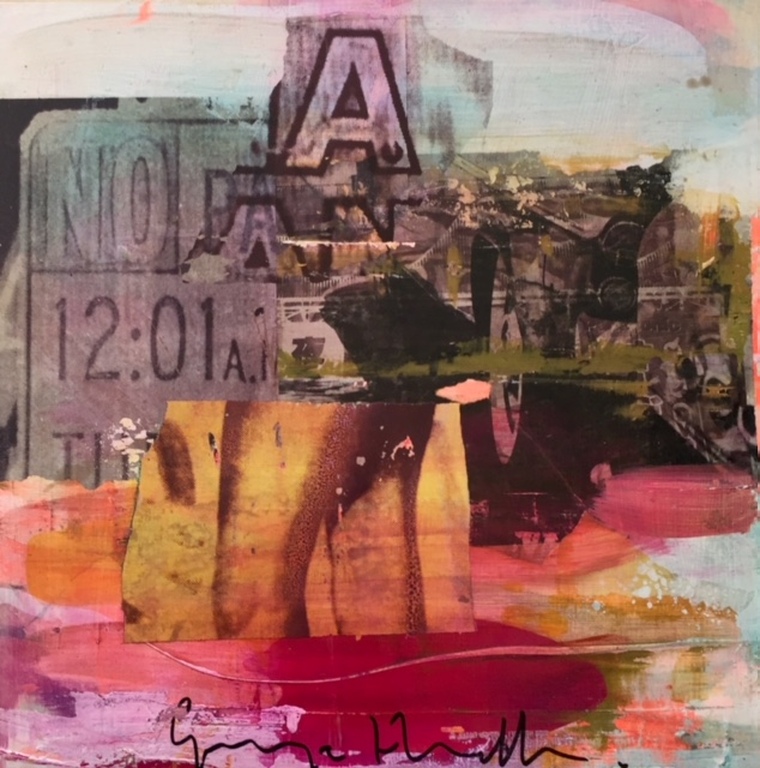 Goerge Heidweiller - aryrverf en gemengde techniek -gesigneerd - zonder titel . verkocht voor € 130!