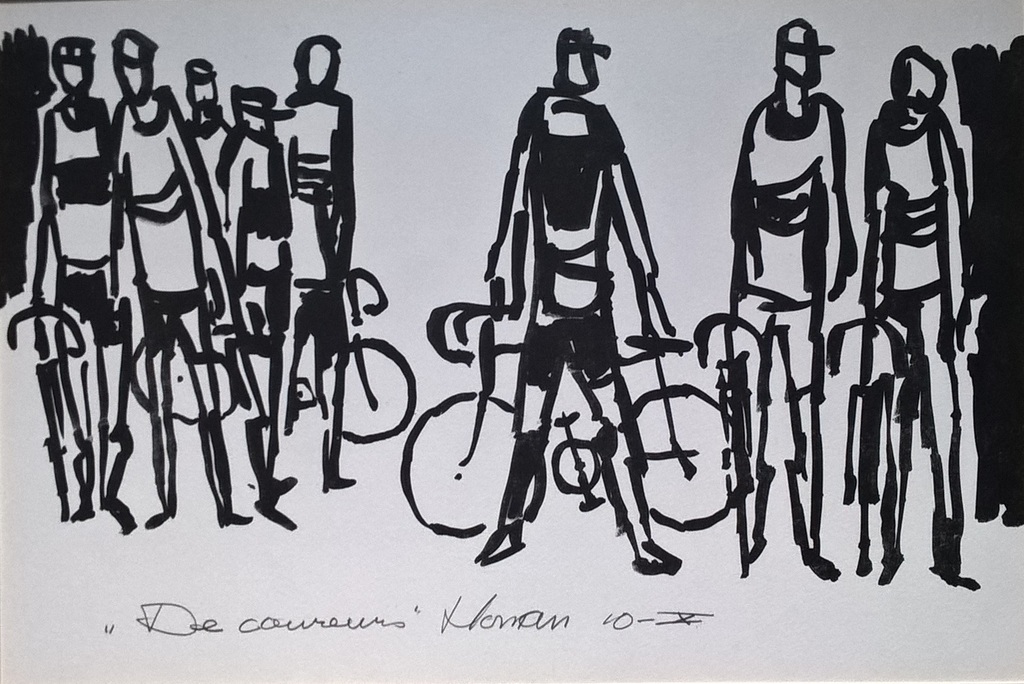 Jan Homan – zeefdruk – De Coureurs   verkocht voor € 50!
