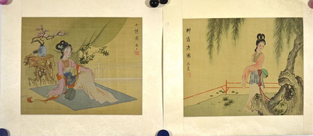 Onbekend: Twee Chinese tekeningen kopen? Bied vanaf 1!