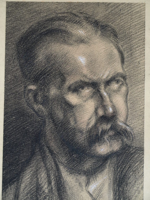 Elias Smalhout : Tekening , Portret man met snor – 1920  kopen? Bied vanaf 1!