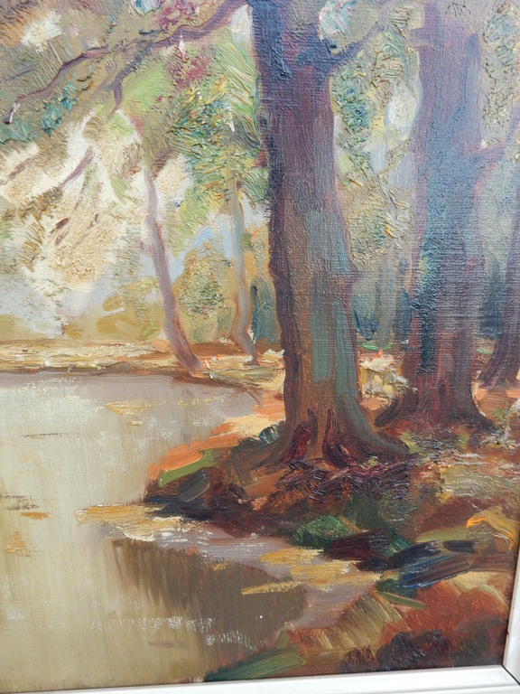 Arnout van Gilst, Bosbeek, olieverf op doek, l.o. gesigneerd. kopen? Bied vanaf 100!