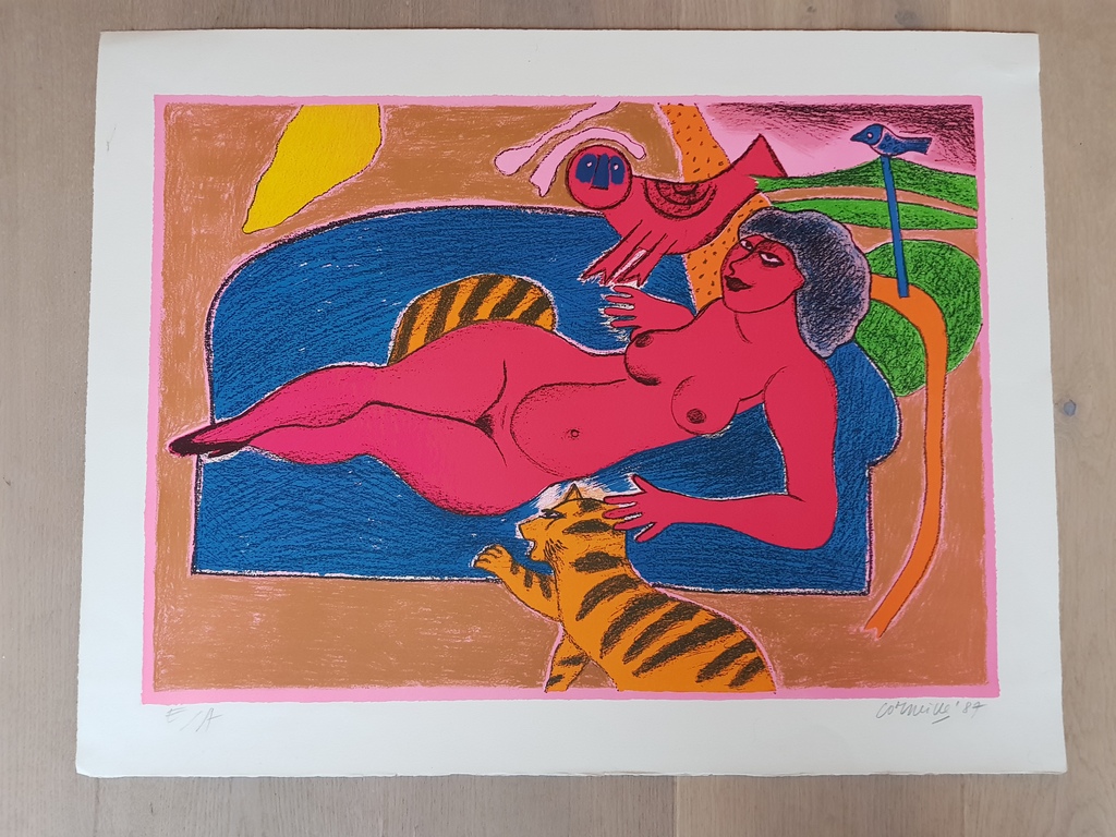 Corneille (1922-2010) - zeefdruk E/A, handgesigneerd en gedateerd '87 kopen? Bied vanaf 195!