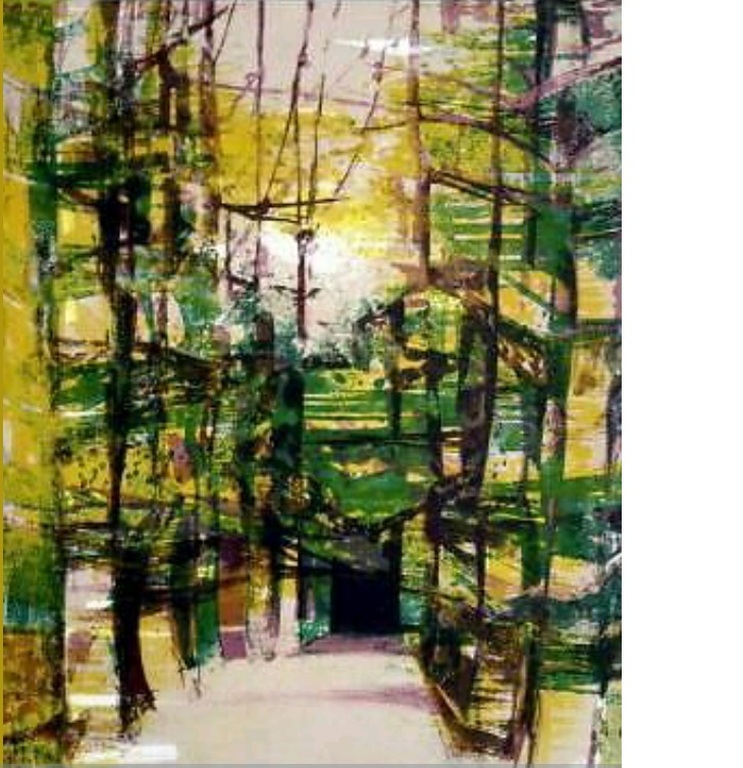 Le Sous-Bois Grafiek Litho gesigneerd Camille Hilaire Modern kubisme kopen? Bied vanaf 100!