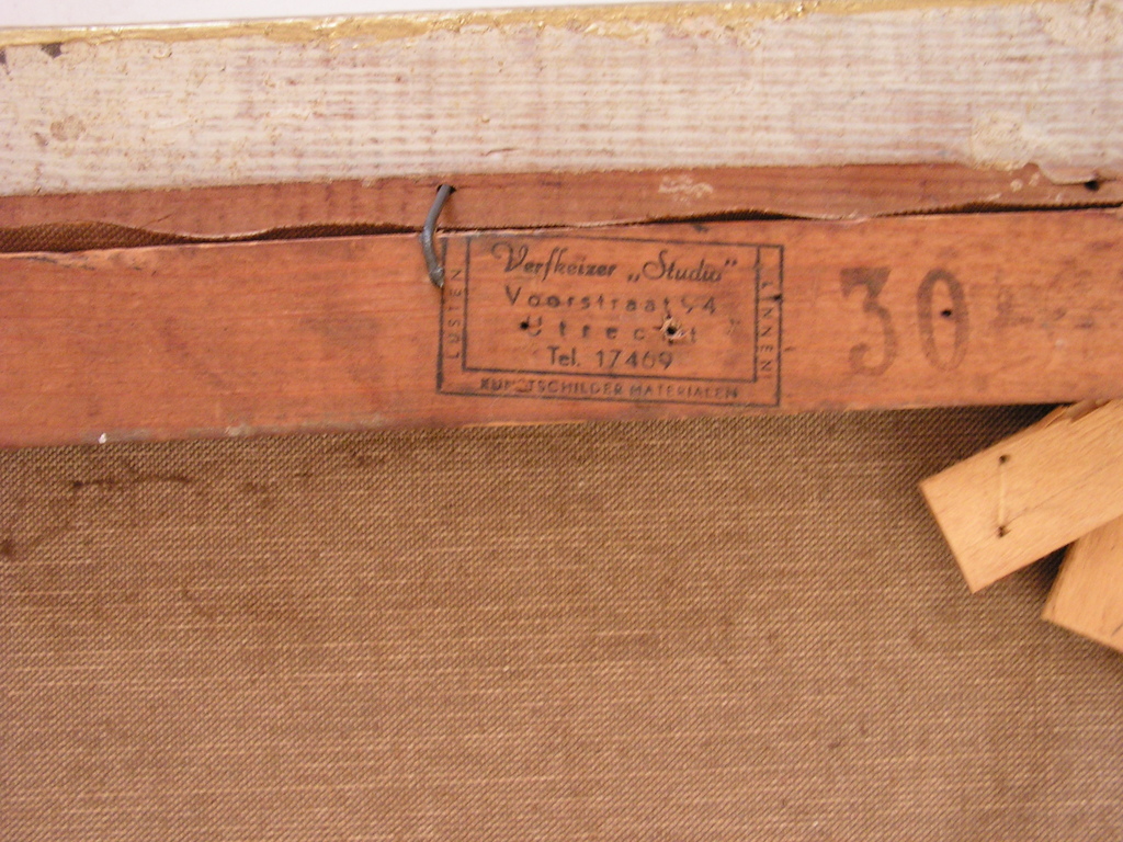 Onbekende kunstenaar - olieverf op doek - mogelijk haven van Sneek? kopen? Bied vanaf 90!