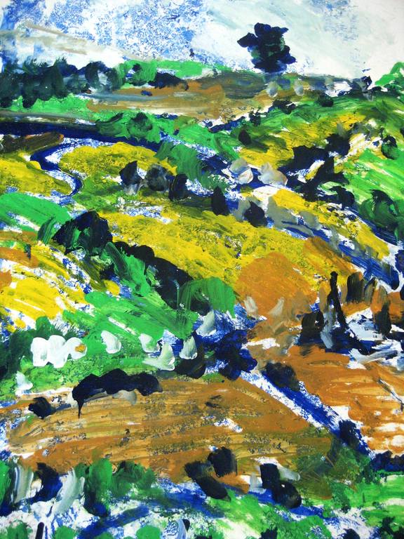 Origineel werk op karton.Gemengde techniek kopen? Bied vanaf 50!