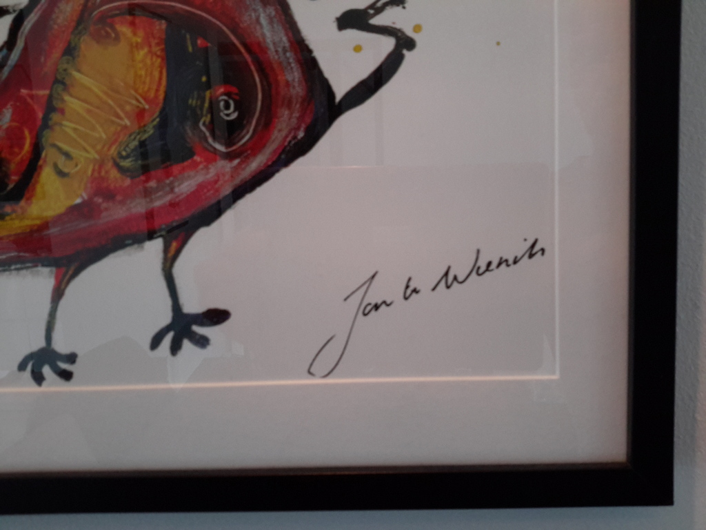 Mooie ingegelijste litho van jan te wierik uit het boek ik houd van snoep kopen? Bied vanaf 1!