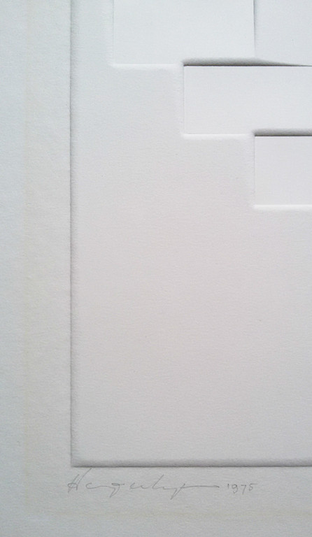 Harry van Kuyk - Compositie met gestapelde rechthoeken, reliëfdruk kopen? Bied vanaf 350!