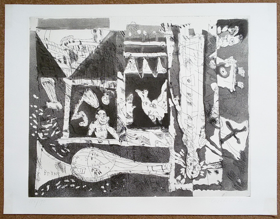 Lucebert - Compositie waarin heel veel gebeurd, ets kopen? Bied vanaf 225!