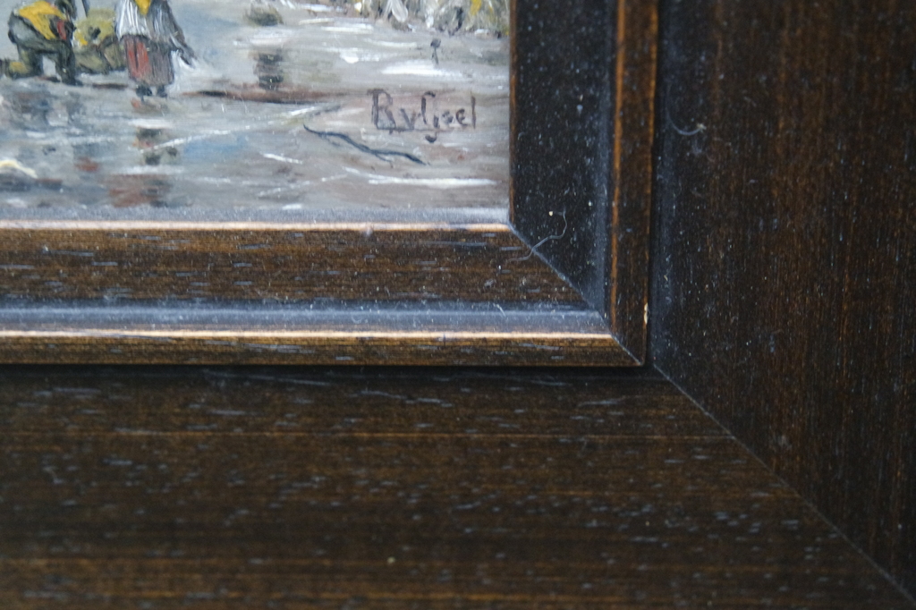 R. van Geel - Winterlandschap - olieverf op paneel - gesigneerd l.o. kopen? Bied vanaf 49!