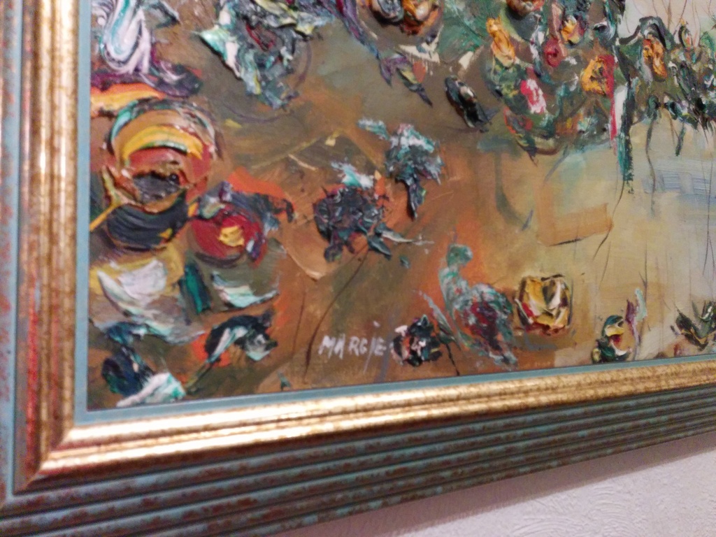 Abstracte schilderij Bloemen kopen? Bied vanaf 800!