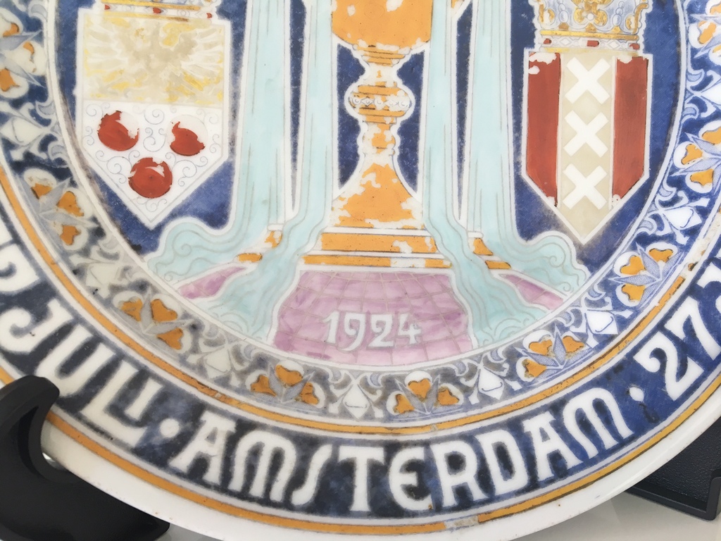 Mosa - Art deco bord int. Euharistisch congres 1924 in Amsterdam kopen? Bied vanaf 1!