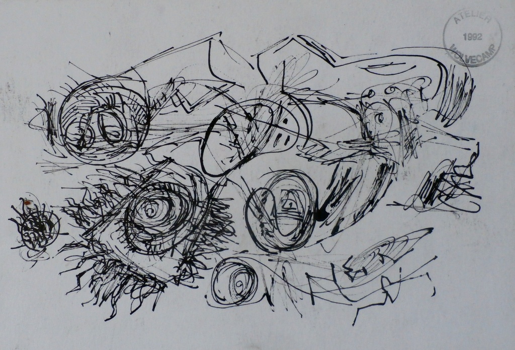 Theo Wolvecamp - 2 tekeningen op 1 blad kopen? Bied vanaf 195!