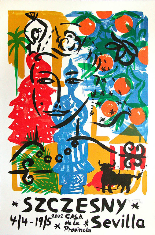 Stefan Szczesny, 'Una fiesta para los ojos‘, gesigneerde kleurenlitho, 2002  verkocht voor € 175!
