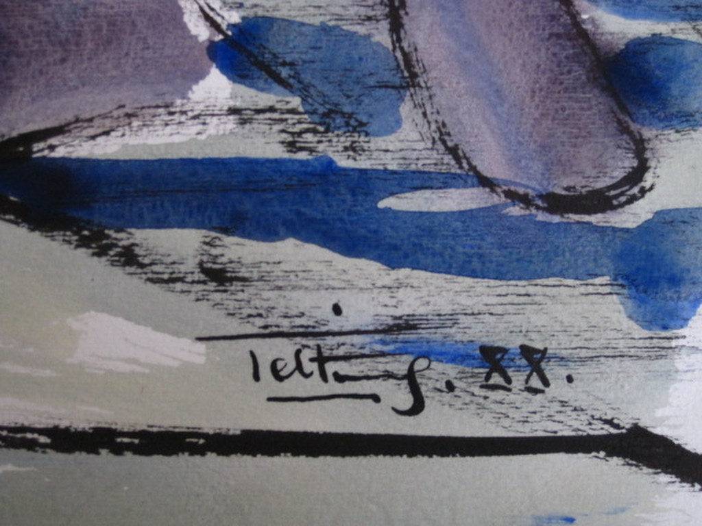 Suriname expressionist Quintus Jan Telting 1931-2003  "naakt met bloemen" gesigd kopen? Bied vanaf 1!