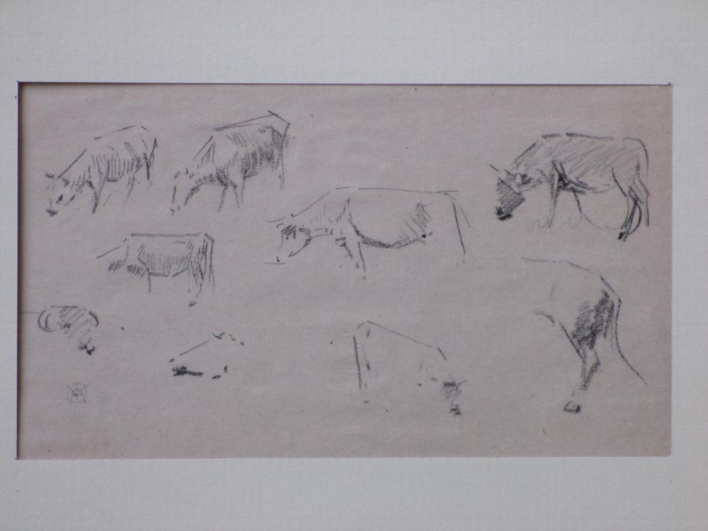 Gerrit Willem Dijsselhoff, Studie van runderen, Tekening kopen? Bied vanaf 1!