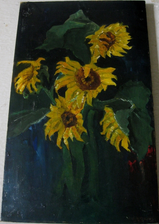 Herman Rijkmans - bloemstilleven Zonnebloemen - olieverf op doek kopen? Bied vanaf 1!