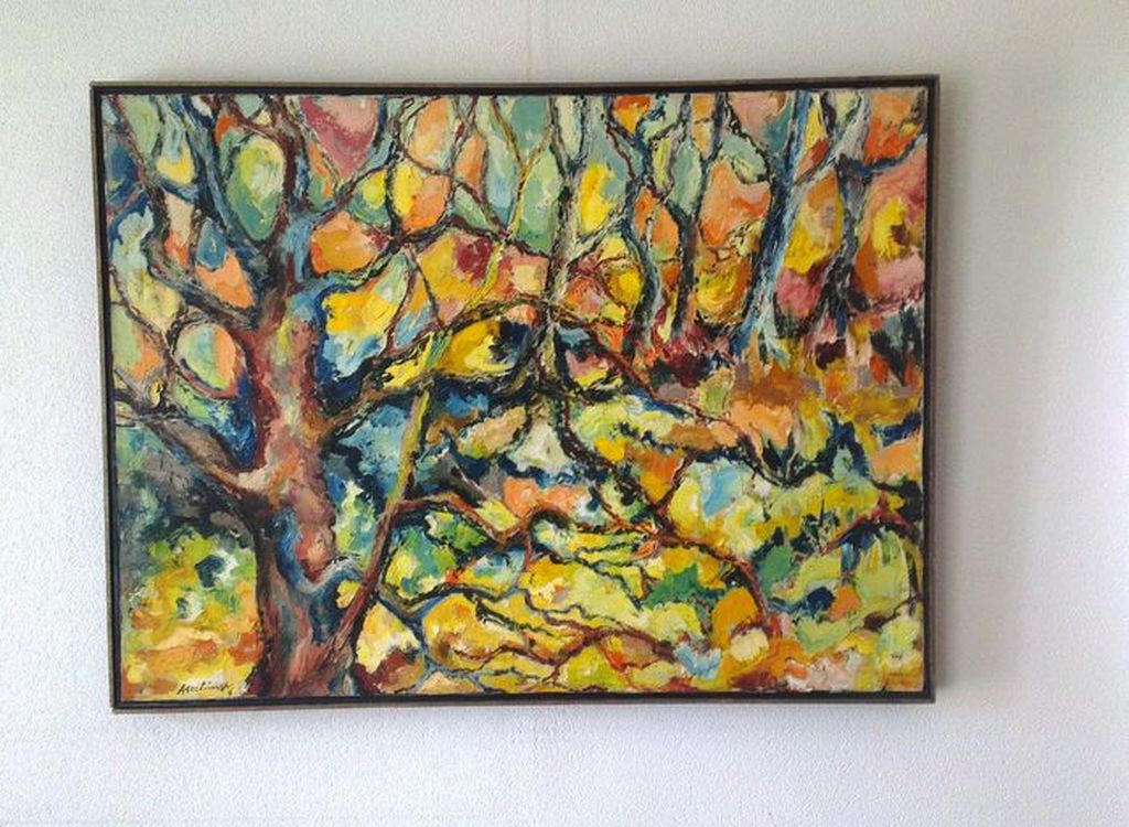 Pierre Alechinsky (Toegeschreven aan)-"Autumn Trees"-olieverf op doek-gesigneerd verkocht voor € 1710!