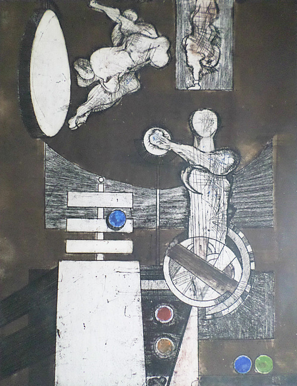 Acrobaten, kleurenets (ingelijst, groot) kopen? Bied vanaf 40!