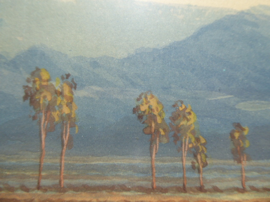 Mochtar Apin (1923-1994) , aquarel ingelijst, rijstveld kopen? Bied vanaf 78!