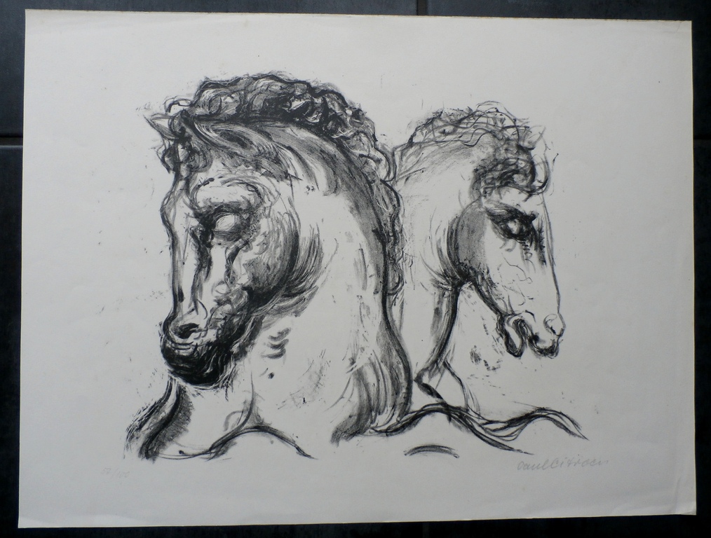 Paul Citroen - litho: 2 paardenhoofden kopen? Bied vanaf 50!