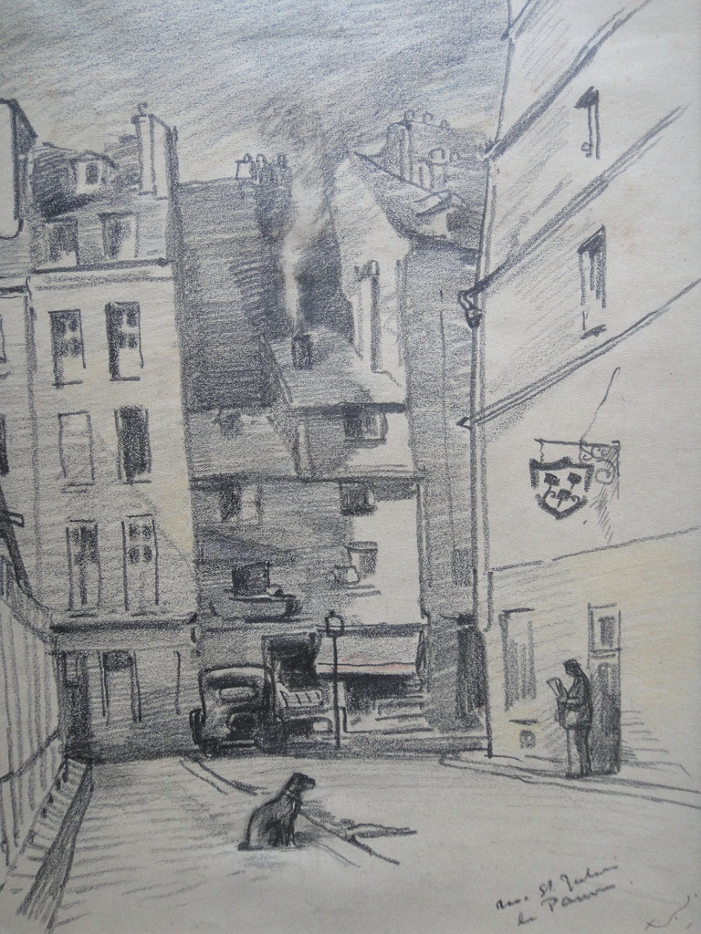 Johan Laurent ter Veer (1895-1970) , tekening, Parijs II verkocht voor € 45!