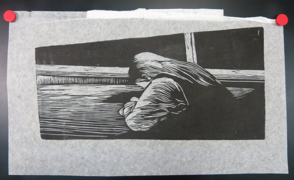 Jose Jansen: Houtsnede op rijstpapier, Zonder titel kopen? Bied vanaf 1!